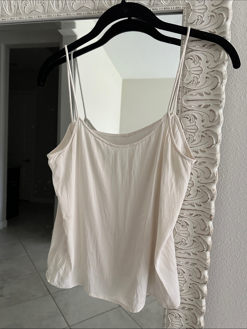 Unknown Brand Silk Cream Spaghetti Strap Camisole